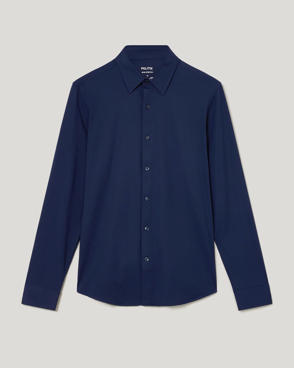 Slim Travel Shirt, Navy, hi-res
